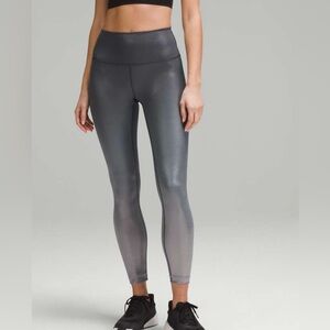 Lululemon wunder train tight foil ombre gray size 6